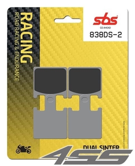 Predné závodné brzdové platničky SBS 838DS-2 Dual Sinter (Okruh)